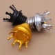 Motorcycle Gas Cap King Crown Style Flush Oil Fuel Tank Cap Golden