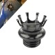 Motorcycle Gas Cap King Crown Style Flush Oil Fuel Tank Cap black