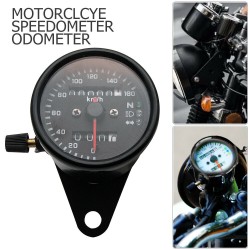 Motorcycle Odometer Speedometer Tachometer Speedo Meter LED For Honda Cafe Racer black