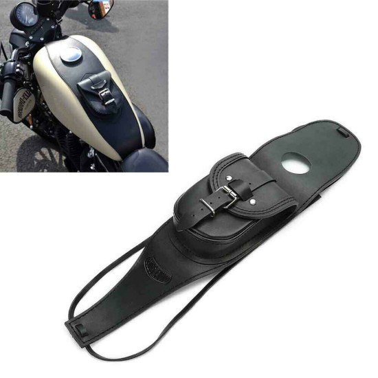 Motorcycle PU Leather Fuel Tank Panel with Pouch for  Sportsterfor  Sportster brown