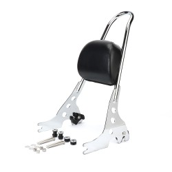 Motorcycle Passenger Backrest Sissy Bar Cushion Pad for  Sportster XL883 1200 48 04-15 chrome Plating