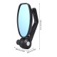 Motorcycle Rearview Mirror 7/8" Handle Bar End Aluminium Alloy Rearview Side Mirrors black