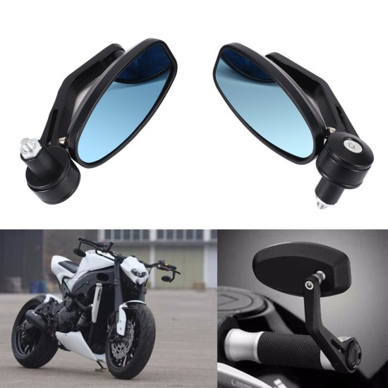 Motorcycle Rearview Mirror 7/8" Handle Bar End Aluminium Alloy Rearview Side Mirrors black