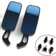 Motorcycle Rearview Mirror Rectangle Steady Rearview Mirrors 8/10mm For Honda Suzuki Kawasaki Blue lens