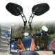 Motorcycle Rearview Mirrors Black Edge Cut RearView Side Mirrors For Sportster Softail Touring Dyna black