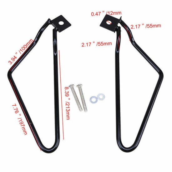 Motorcycle Saddlebag Support Brackets Set for  Cruise Dyna 883 Auto Motorcycle Frame Saddle Bag Mount Brackets Kit  black