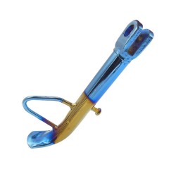 Motorcycle kickstand Electric Scooter Single Side Stand Leg Motorcycle refit pedal Electroplating temple [blue gold]