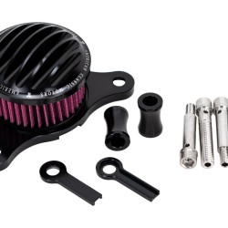 Professional Ribbed Air Cleaner Kit Intake Filter Kit black