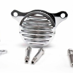 Ribbed Air Cleaner Kit 4 inch Intake Filter  silver