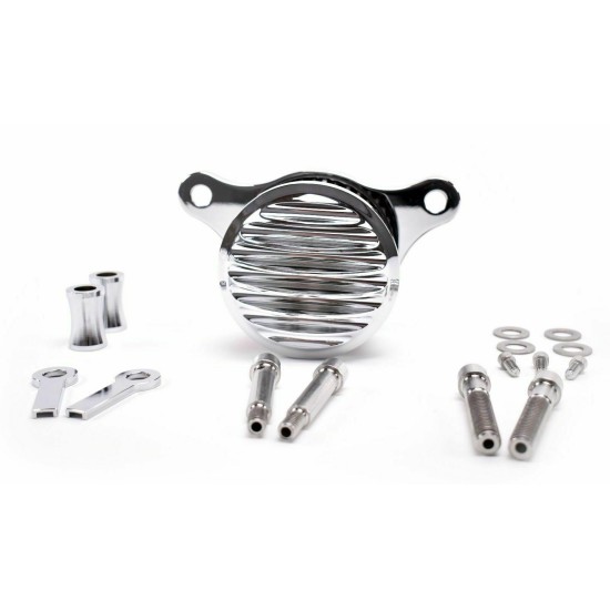 Ribbed Air Cleaner Kit 4 inch Intake Filter  silver