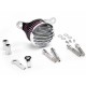 Ribbed Air Cleaner Kit 4 inch Intake Filter  silver