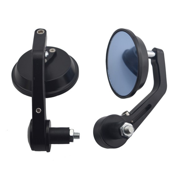 Round 7/8" Handlebar Motocycle Rearview Mirrors Moto End Motor Alloy Side Mirrors Motorcycle Accessories black