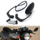 Universal Motorcycle CNC Chrome Black Ellipse Rearview Side Mirrors Handle Bar End Mirrors 8mm 10mm For Street Bike black