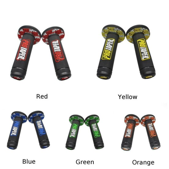 Universal Motorcycle Hand Grips 22mm Dirt Bike Motocross Rubber Motorbike Bike  Orange