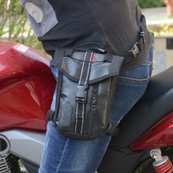 Waterproof Oxford Thigh Drop Waist Leg Bag Male Motorcycle Fanny Pack - Black black