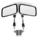 motorcycle rearview mirror Retro square rearview mirror For Honda for Kawasaki Bike Chrome Plated