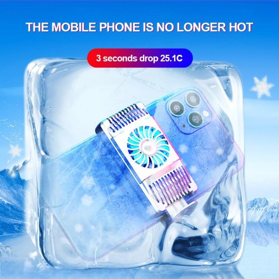 Air Cooler Mobile Phone Fast Radiator For Android IOS Smartphone Cooling Fan Silver