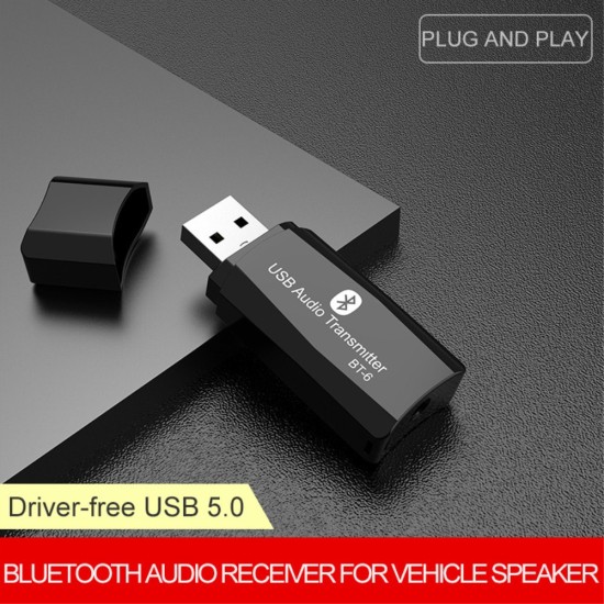 Bluetooth 5.0 Speaker Amplifier TV USB Computer AUX Audio Adapter black