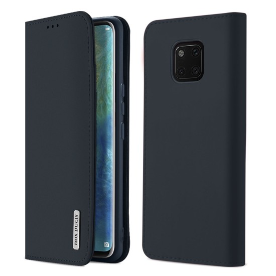 DUX DUCIS For Huawei MATE 20 pro Luxury Genuine Leather Magnetic Flip Cover Full Protective Case with Bracket Card Slot blue_Huawei MATE 20 pro