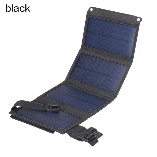 Foldable Solar Panel Portable Flexible Small Waterproof 20w 5v Solar Panels Mobile Phone Power Bank Outdoor Charger Black