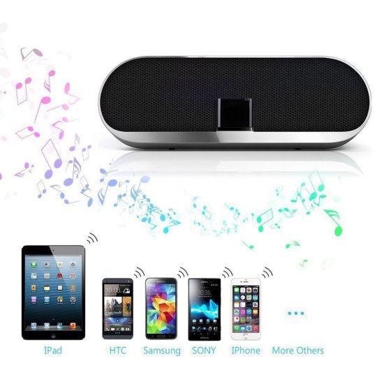 For 30pin iPhone iPod to Stereo Sounddock Bluetooth Audio Music Receiver Adapter black