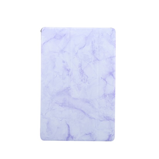 For Samsung Tab S6 T860 Tablet Cover Marbling Pattern PU Leather Anti-fall Anti-scrach Anti-slip Protect Shell Tri-fold Case  purple