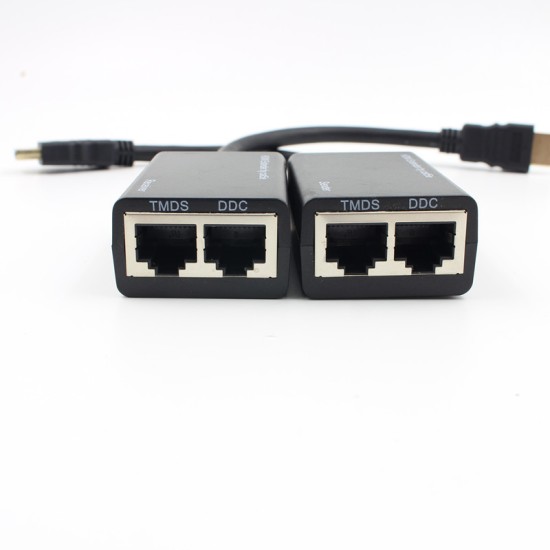 HDMI Over RJ45 CAT5e CAT6 UTP LAN Ethernet Extender Repeater 1080P  black