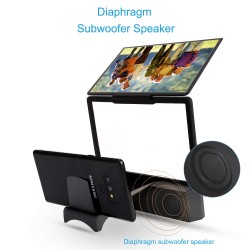 L8 Screen Magnifier 3D Smartphone Movies Amplifier with Bluetooth Speaker HD Protable Phone Video Projector with Foldable Cellphone Stand  black_8.5inch