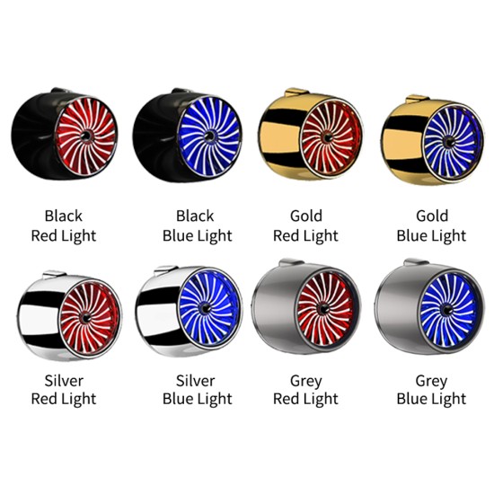 LED Scent Vent Decoration Clip On Alloy Diffuser Car Perfume Freshener Bright silver blue