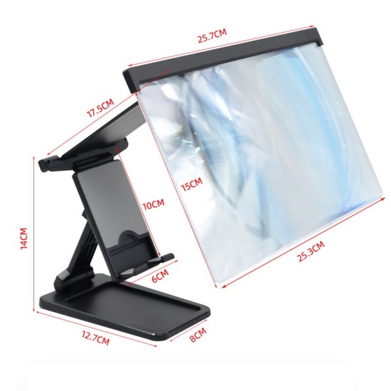 Mobile Phone Amplifier L20 Prevent Blue-ray 3D Magnifier Bracket Holder Smartphone Screen Stand black