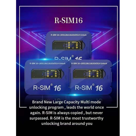 R-sim16 Upgrade Universal Unlocking Card Stickers Turns Locked Into Unlocked Compatible For Iphone12 Series 5g Network For Ios14 System blue