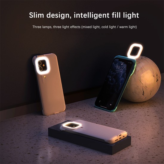 Ring Flash Fill Light Phone Case Live Selfie Flashlight Phone Shockproof Back Cover For iPhone 12 Pro Max