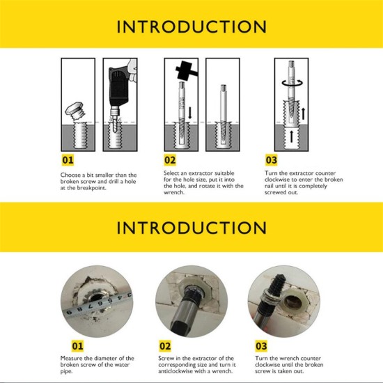 Screw Extractors Damaged Broken Screws Removal Tool Used in Removing the Damaged Bolts Drill Bits 1