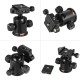 Tripod Head Aluminum Alloy Ball Head with Quick Release Plate 1/4" Screw for Camera Tripod  black