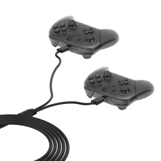 Two in one charging cable for PS5 XboxSeriesX Gamepad 5V 2A Charging cable for SwitchPro black