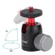 VELEDGE 360° Rotatable Mini Gimbal Tripod Ball Head Mount with 3/8"to 1/4"Adapter black red