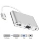 for HDMI VGA AV Adapter 4K Video Audio Conventor for iPhone/iPad/iPod to HDTV Projector Monitor Silver