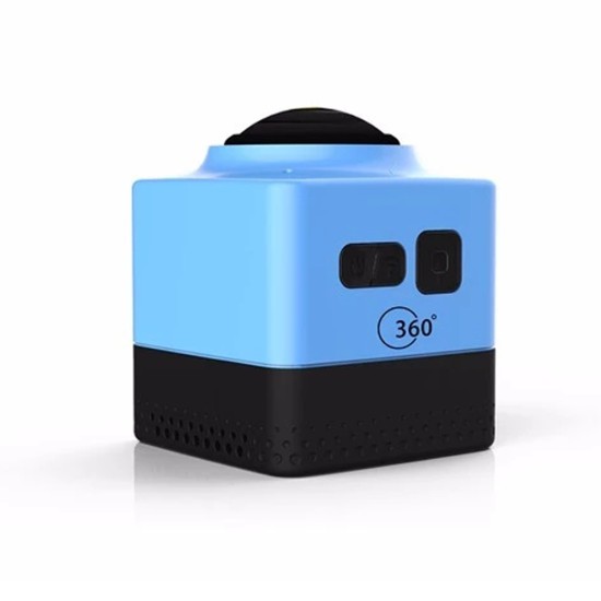 CUBE360 Outdoor WIFI Mini Sports Camera - HD Panoramic 360 Degree Waterproof Action Camera, Blue