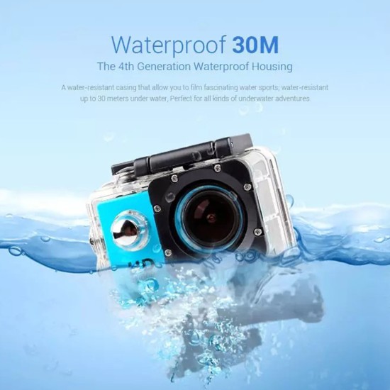 F23 Outdoor Action Camera - 2.0 Screen, HD Wide Angle, Waterproof Sports Camera, DV Video Camcorder - Blue