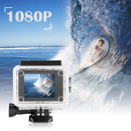 F23 Outdoor Action Camera - 2.0 Screen, HD Wide Angle, Waterproof Sports Camera, DV Video Camcorder - White