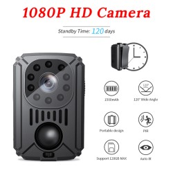 Sports Camera Back Clip Photography Dv Intelligent Camera Pir Hd Conference Recorder 11h Battery Life black