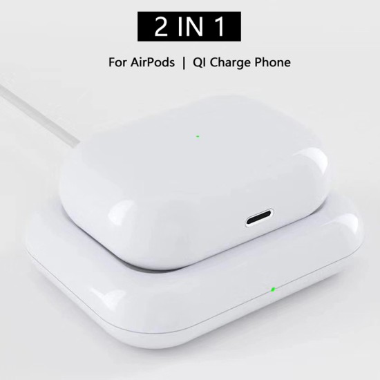 2 in 1 Wireless Charger Dock Station Pad For Apple Airpods 2 AirPods Pro iPhone 8Plus X XS XR Xs 11 Pro Max Charge Base For Airpods 2