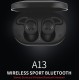 A13 TWS Wireless Earphone Bluetooth 5.0 Stereo Waterproof Noise Reduction Earbuds In Ear Headset black