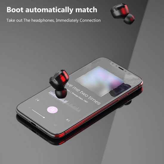 A6 TWS Bluetooth Headset 5.0 Mini Wireless HiFi Stereo Earphones with Digital Charge Box black