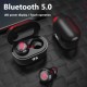 A6 TWS Bluetooth Headset 5.0 Mini Wireless HiFi Stereo Earphones with Digital Charge Box black