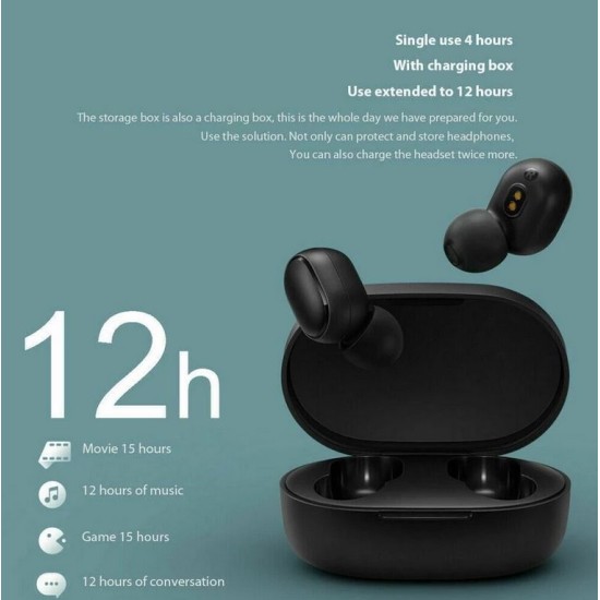 A6s Bluetooth-compatible Earphones Wireless  Earbuds For Xiaomi Redmi, Noise Cancelling Headsets With Microphone, Handsfree Headphones black