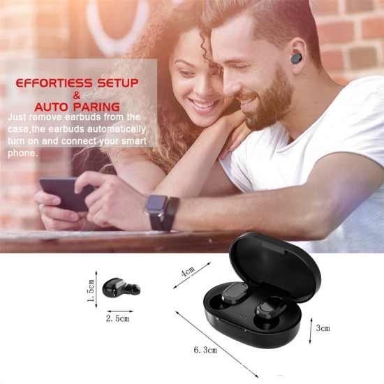 A6s Tws Headset Touch-control Mini Wireless Bluetooth Headphones Hands-free Calling Binaural Sports Earbuds White