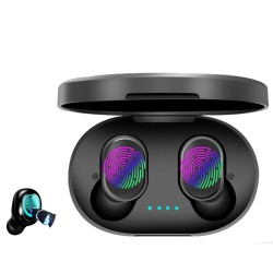 A6s Tws Headset Touch-control Mini Wireless Bluetooth Headphones Hands-free Calling Binaural Sports Earbuds Black