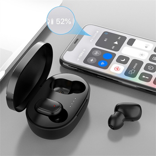 A6s Tws Headset Wireless Bluetooth Earphones Sports Stereo Music Earbuds Compatible for Xiaomi Huawei iPhone Black