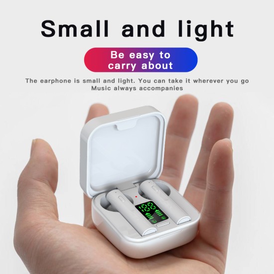 AIR6 PLUS Bluetooth Headset Wireless Earbuds 5.0 Solar Charging Earphone white